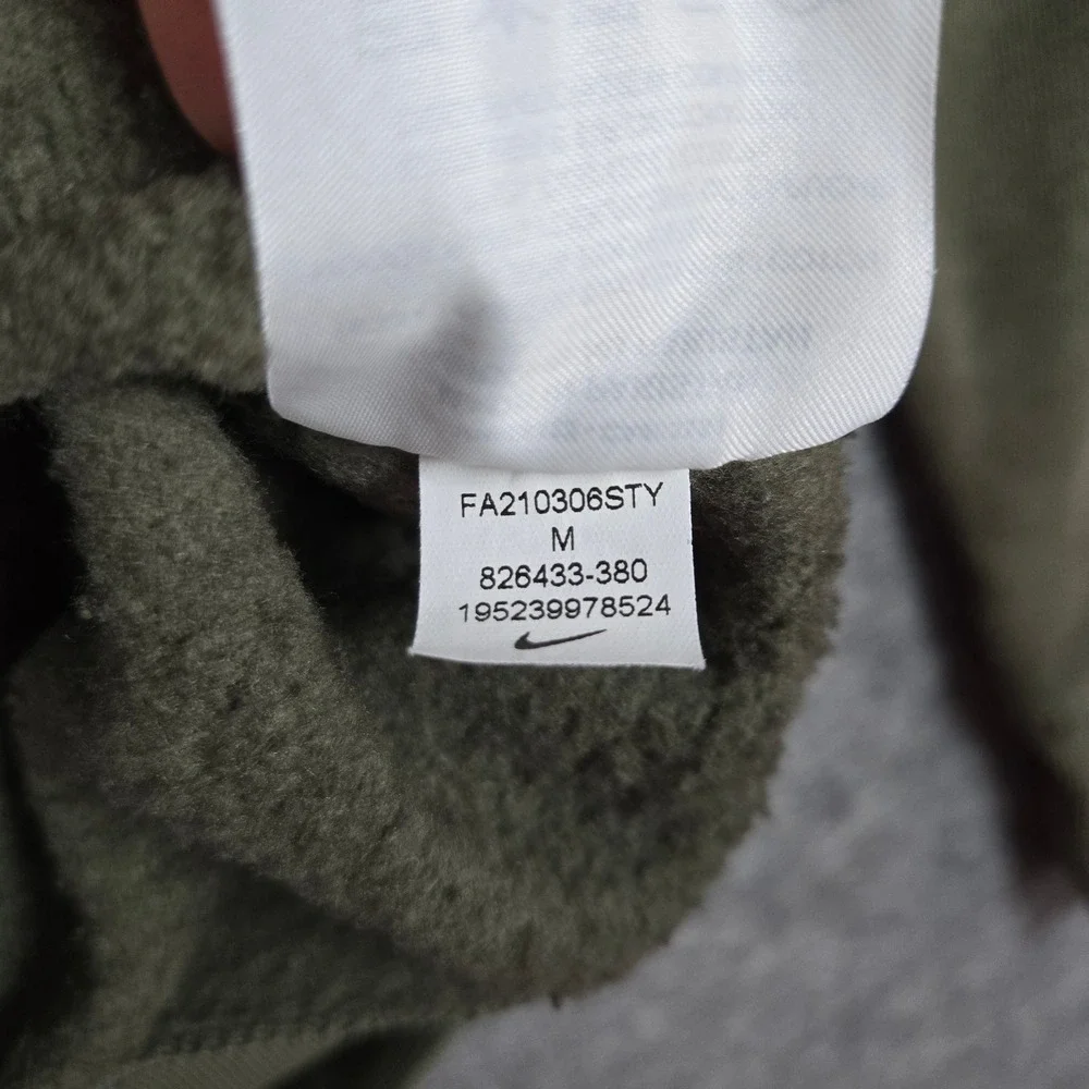 Nike Mens Olive Green Club Fleece Pullover Hoodie Medium